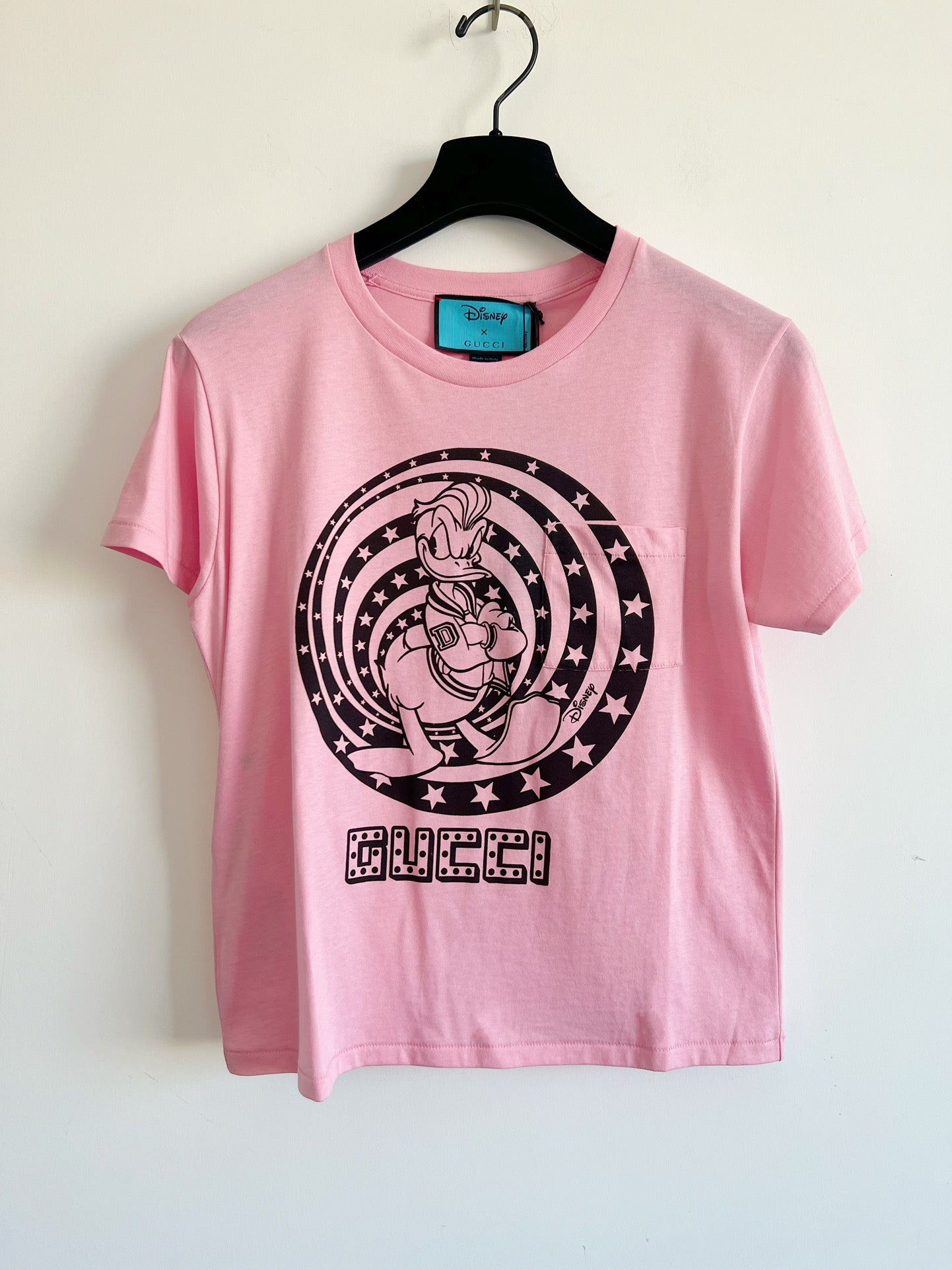 Gucci × Disney Co branded Pink Donald Duck T-shirt