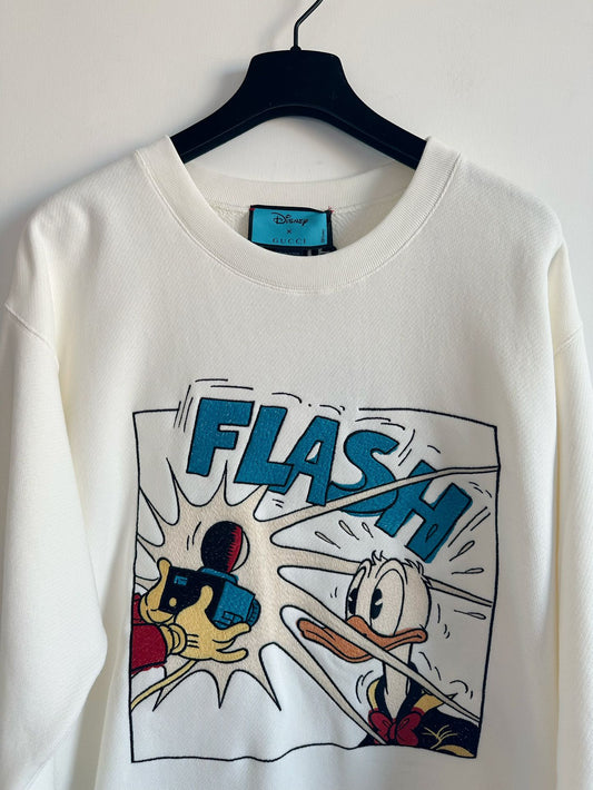 Gucci × Disney Co branded White Donald Duck Hoodie