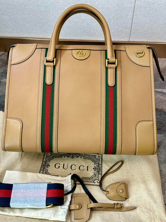 Gucci GG Ophidia Travel Bag Knitted Shoulder Handbag