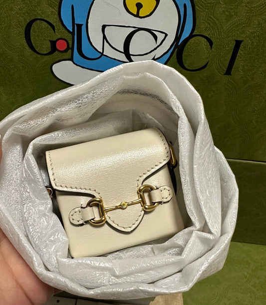 Gucci Horsebit 1995 Mini White Shoulder Bag