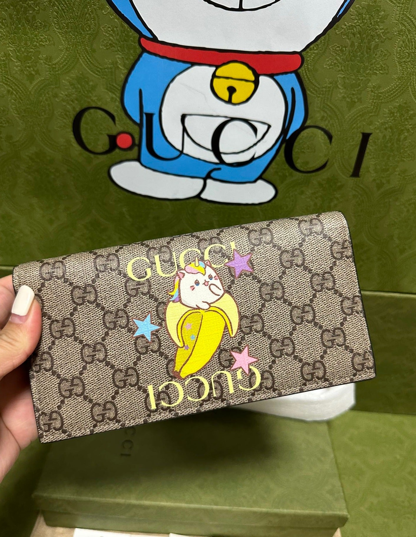 Gucci × Bananya Co branded Chain Wallet Shoulder Bag