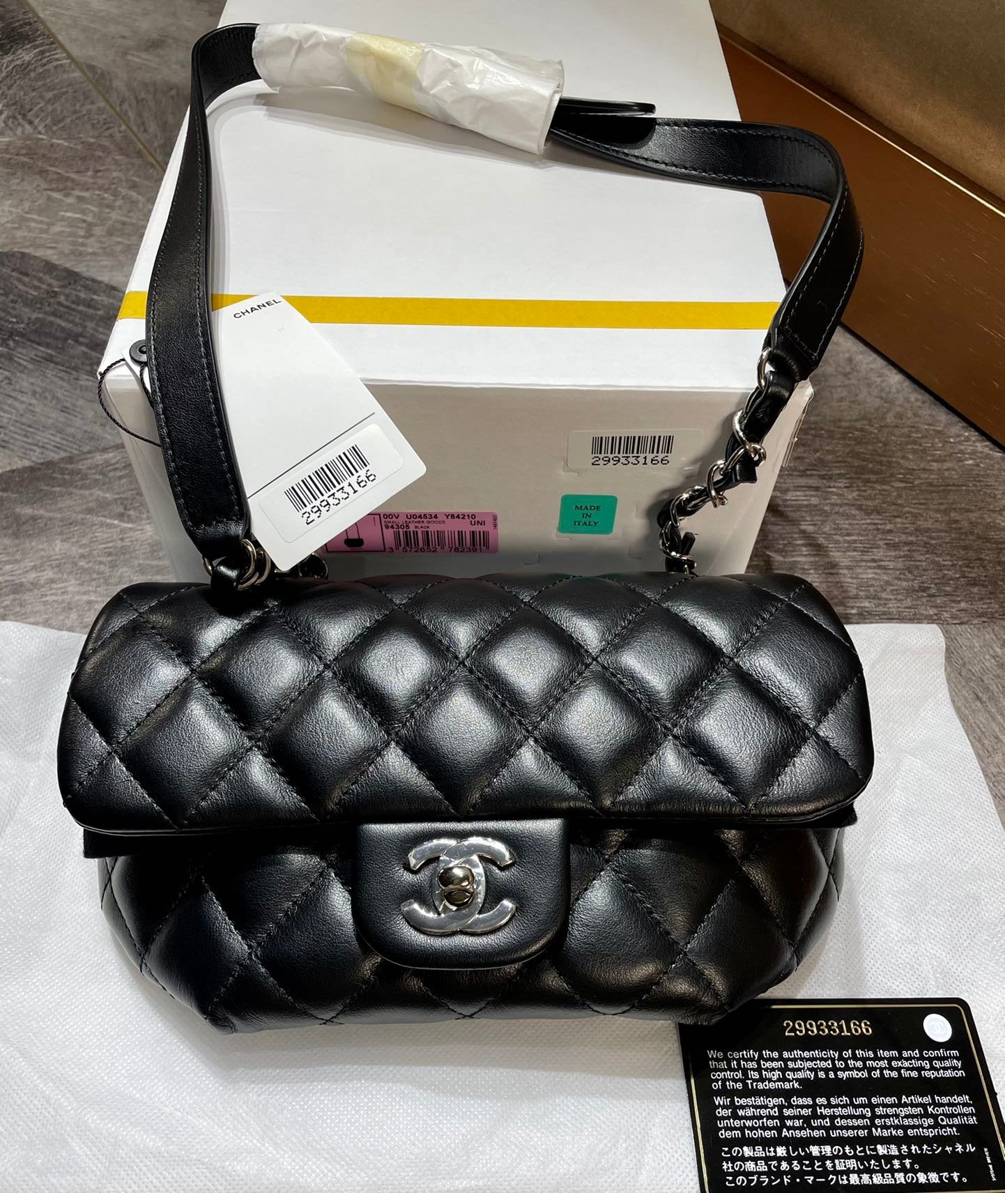 Chanel Black Diamond Patterned Waist Chest Bag