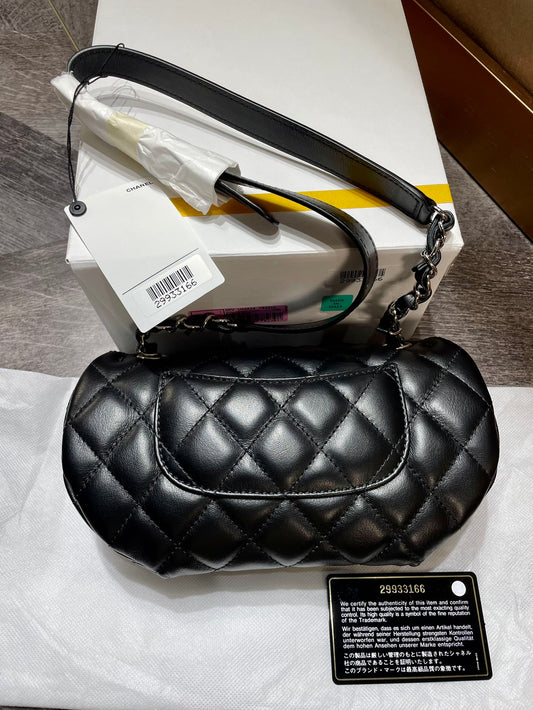 Chanel Black Diamond Patterned Waist Chest Bag