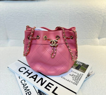 Chanel Pink Drawstring Bucket Bag Shoulder Crossbody Bag