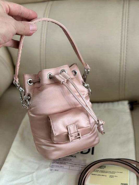 Fendi Mon Tresor Mini Drawstring Bucket Bag