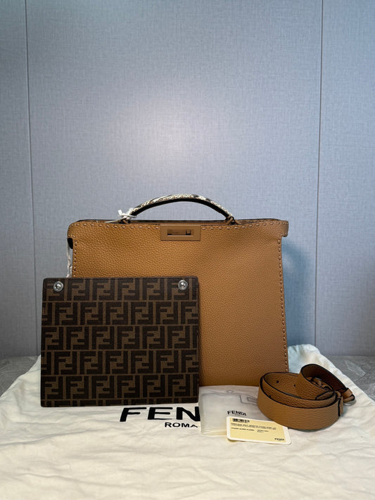 Fendi Men's Peekaboo I See U Litchi Pattern