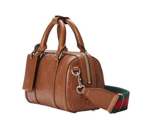 Gucci GG Embossed Boston Shoulder Handbag