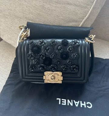 Chanel Leboy Black Diamond Checkered Shoulder Bag