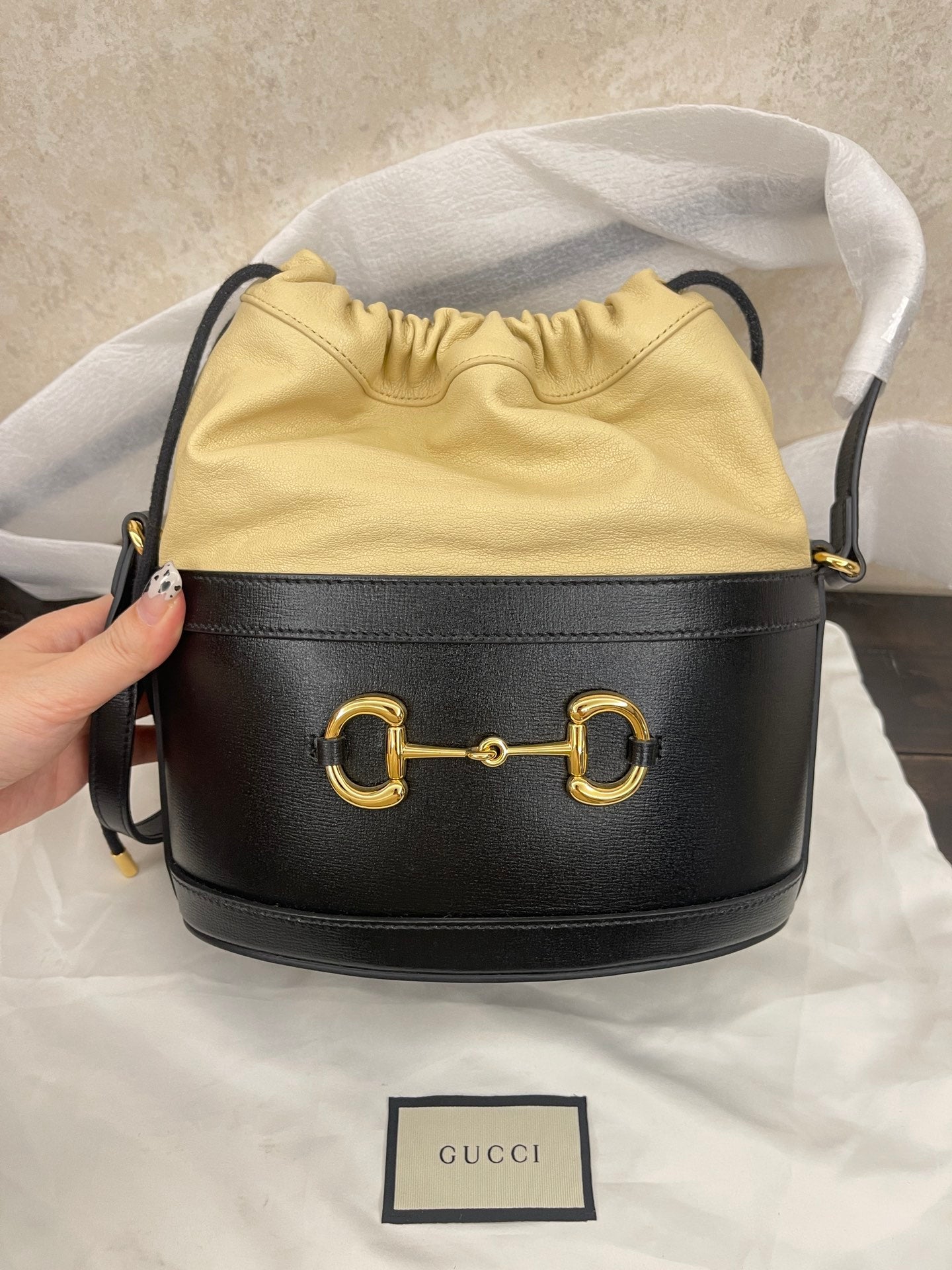 Gucci Horsebit 1955 Drawstring Bucket Bag Shoulder Crossbody Bag