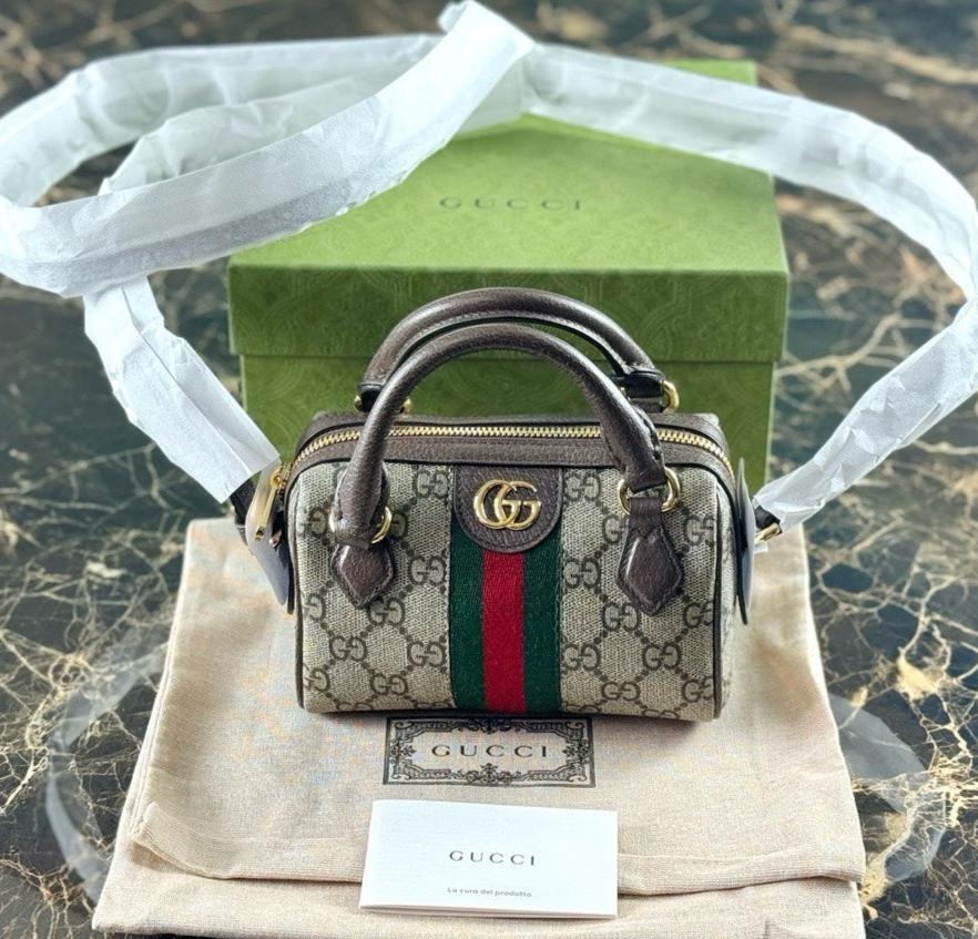 Gucci Ophidia Mini Boston Bucket Bag Shoulder Crossbody Bag