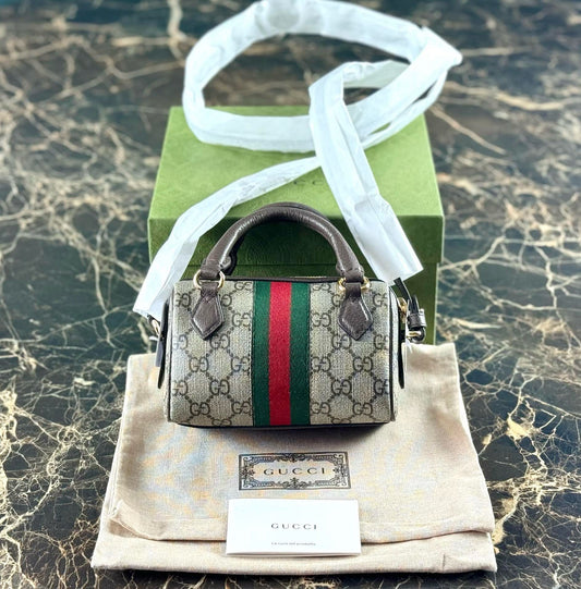 Gucci Ophidia Mini Boston Bucket Bag Shoulder Crossbody Bag