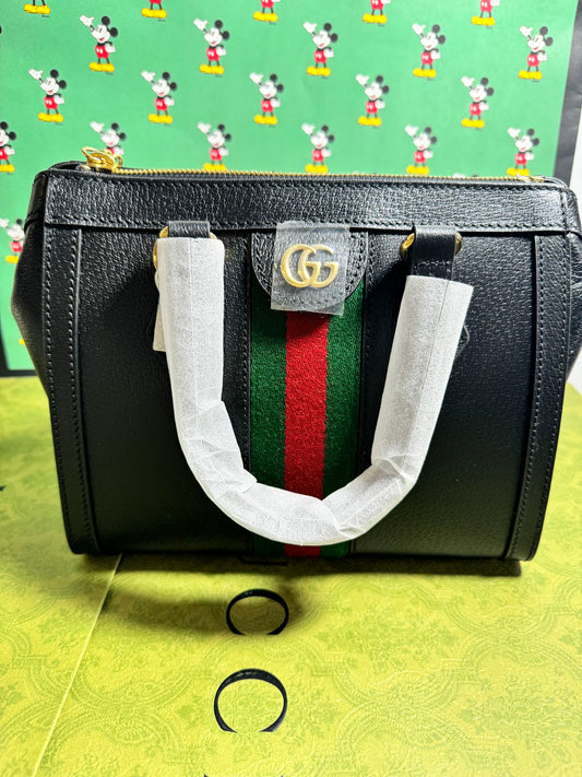 Gucci Ophidia Knitted Striped Black Handbag Shoulder Crossbody