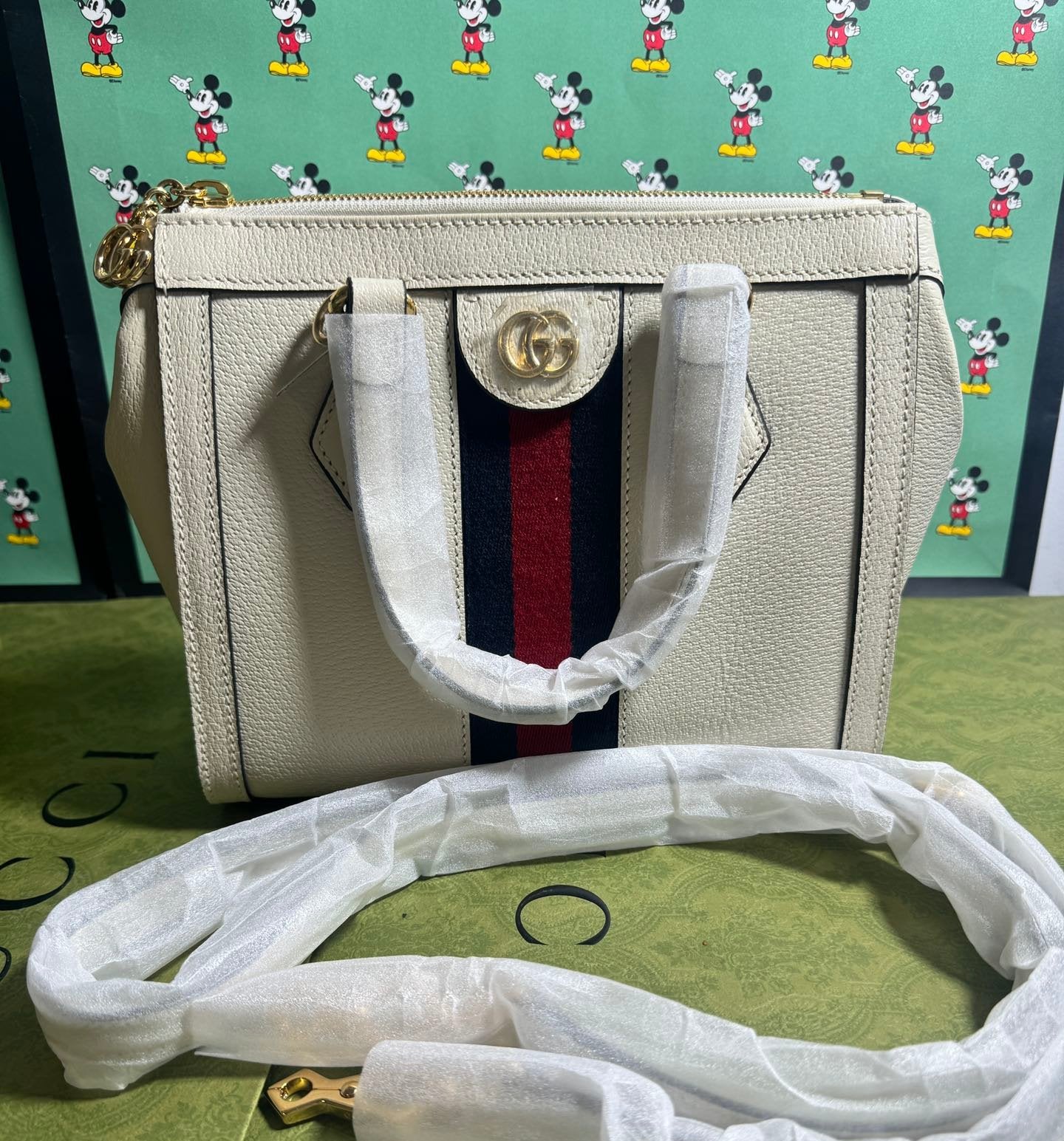 Gucci Ophidia Gold Label White Tote Bag Handbag