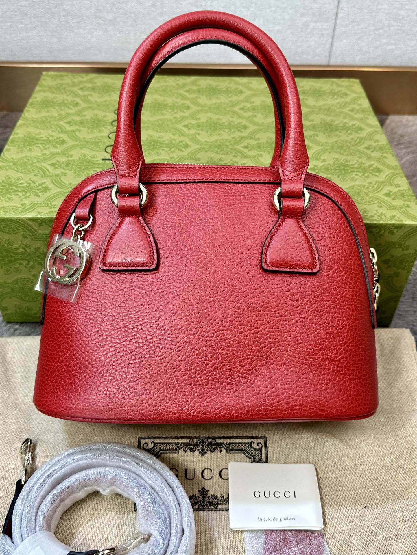 Gucci Red Shell Bag Shoulder Crossbody Bag