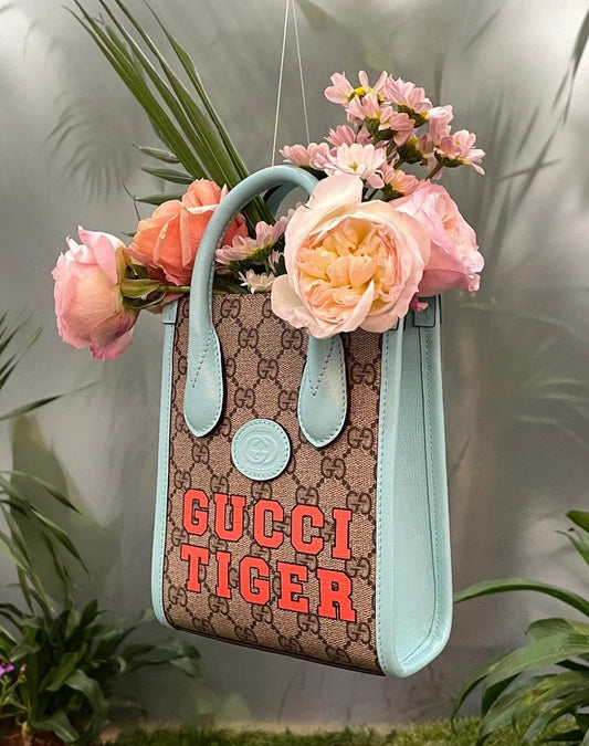 Gucci Letter Printed Mini Tote Bag One Shoulder Handbag