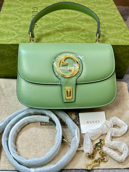 Gucci GG Blondie Gold Logo Handbag Shoulder Bag