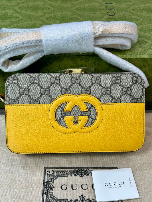 Gucci GG Logo Llock Hard Box Bag Shoulder Handbag