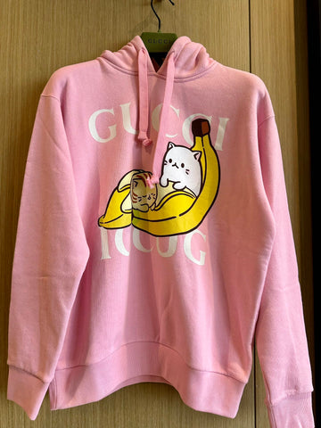 Gucci × Bananya Co-branded Pink Banana Cat Hoodie