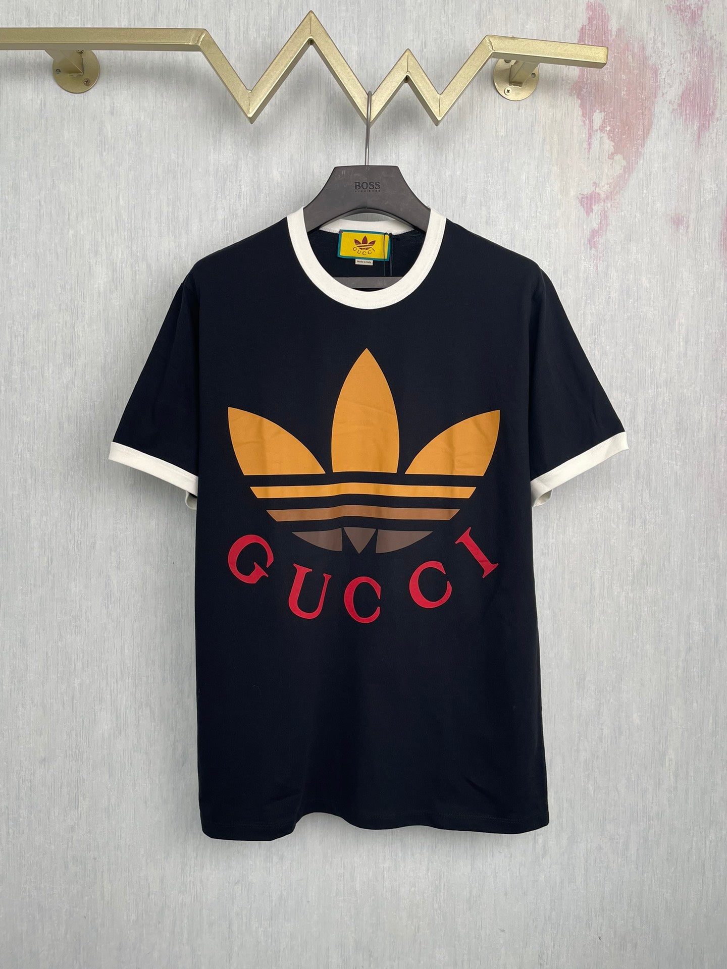 Gucci × Adidas Co-branded Letter Printed Men's Round Neck Short Sleeved T-shirt