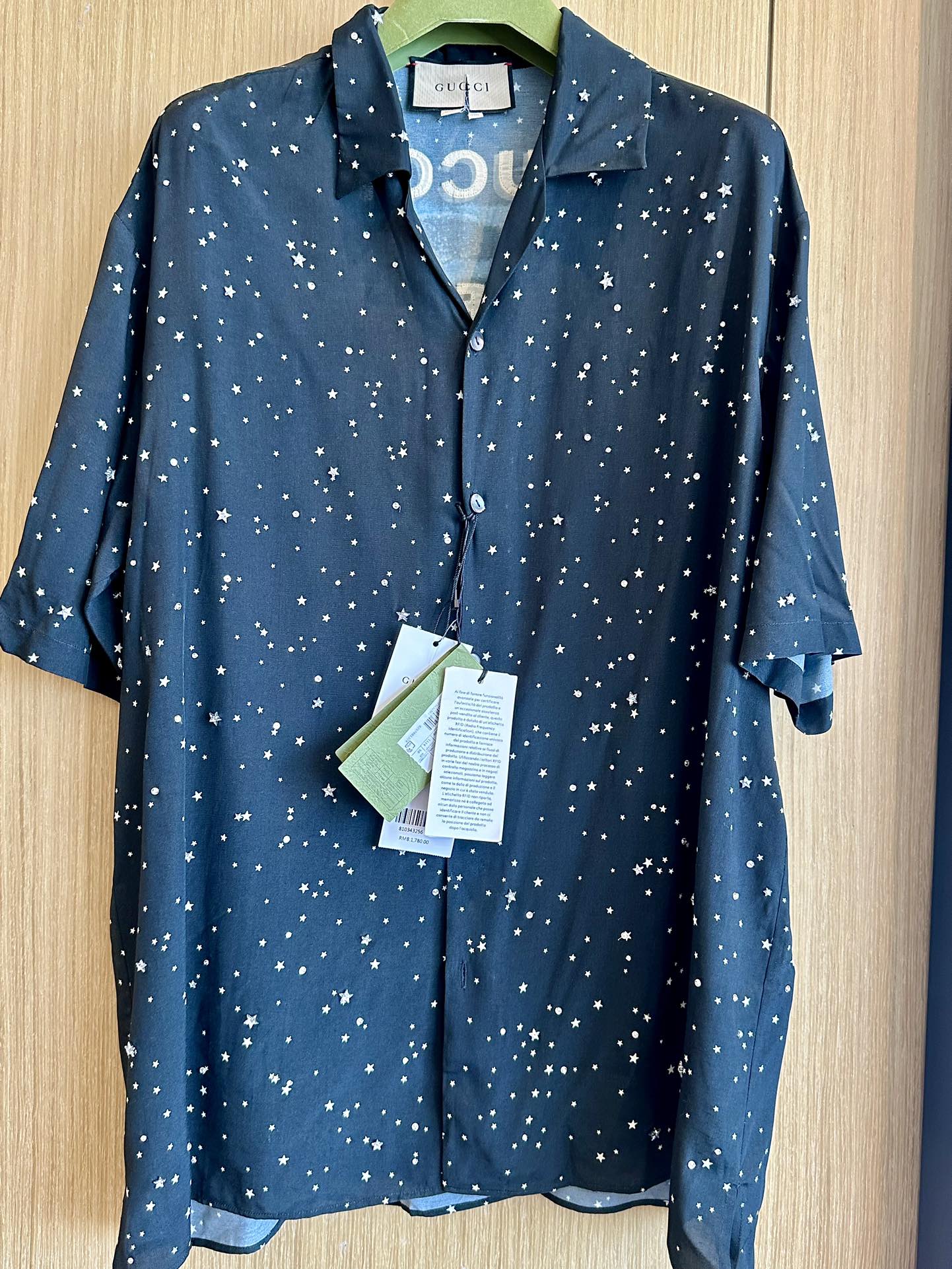 Gucci Star Print Short Sleeved Sun Protection Shirt