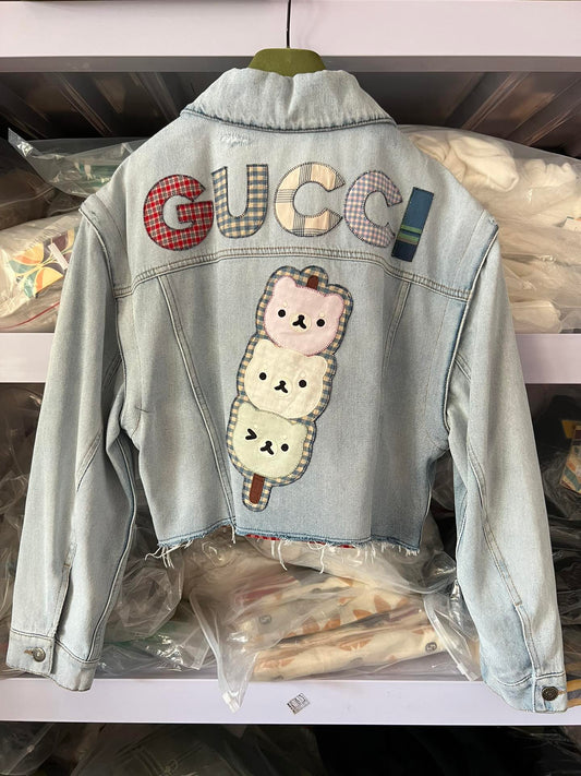 Gucci Lapel Detachable Sleeve Kawaii Embroidered Jacket