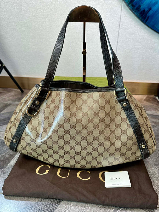 Gucci Supreme ABBEY GG Button Tote Bag Handbag