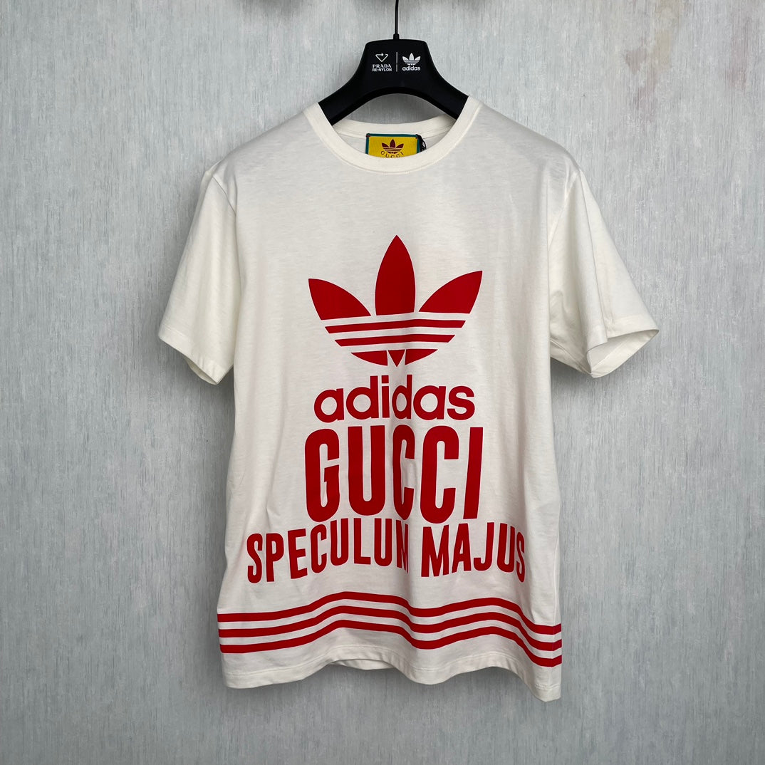 Gucci × Adidas Co branded Letter Printed Women's Round Neck Short Sleeved T-shirt