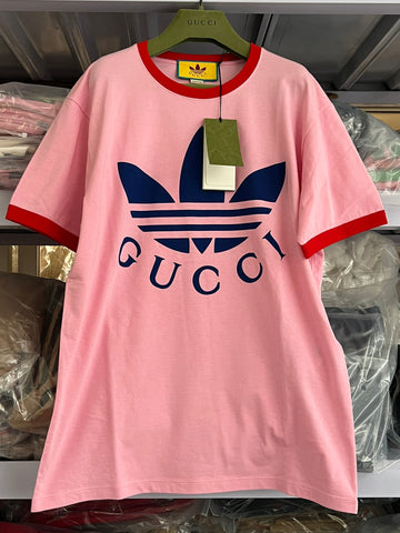 Gucci × Adidas Co branded Pink T-shirt