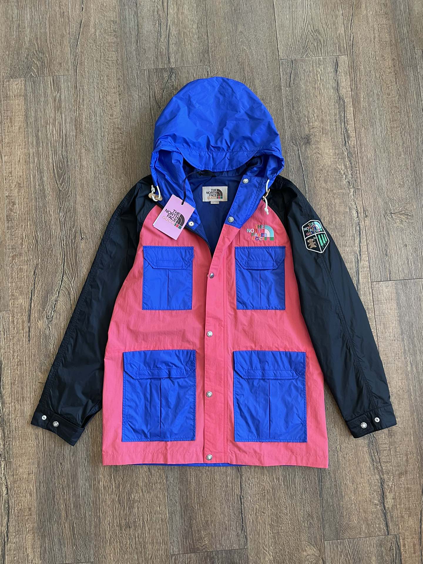 Gucci × The North Face  Embroidered Logo Hooded Trench Coat