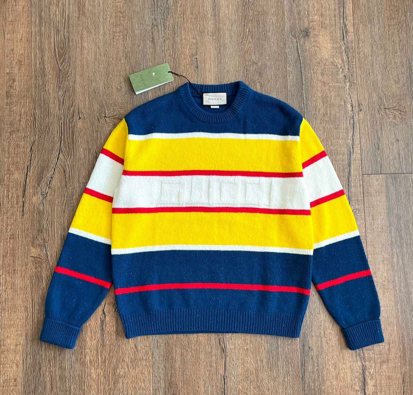 Gucci Logo Striped Pullover Sweater