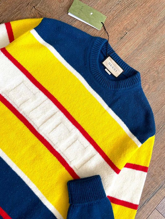 Gucci Logo Striped Pullover Sweater