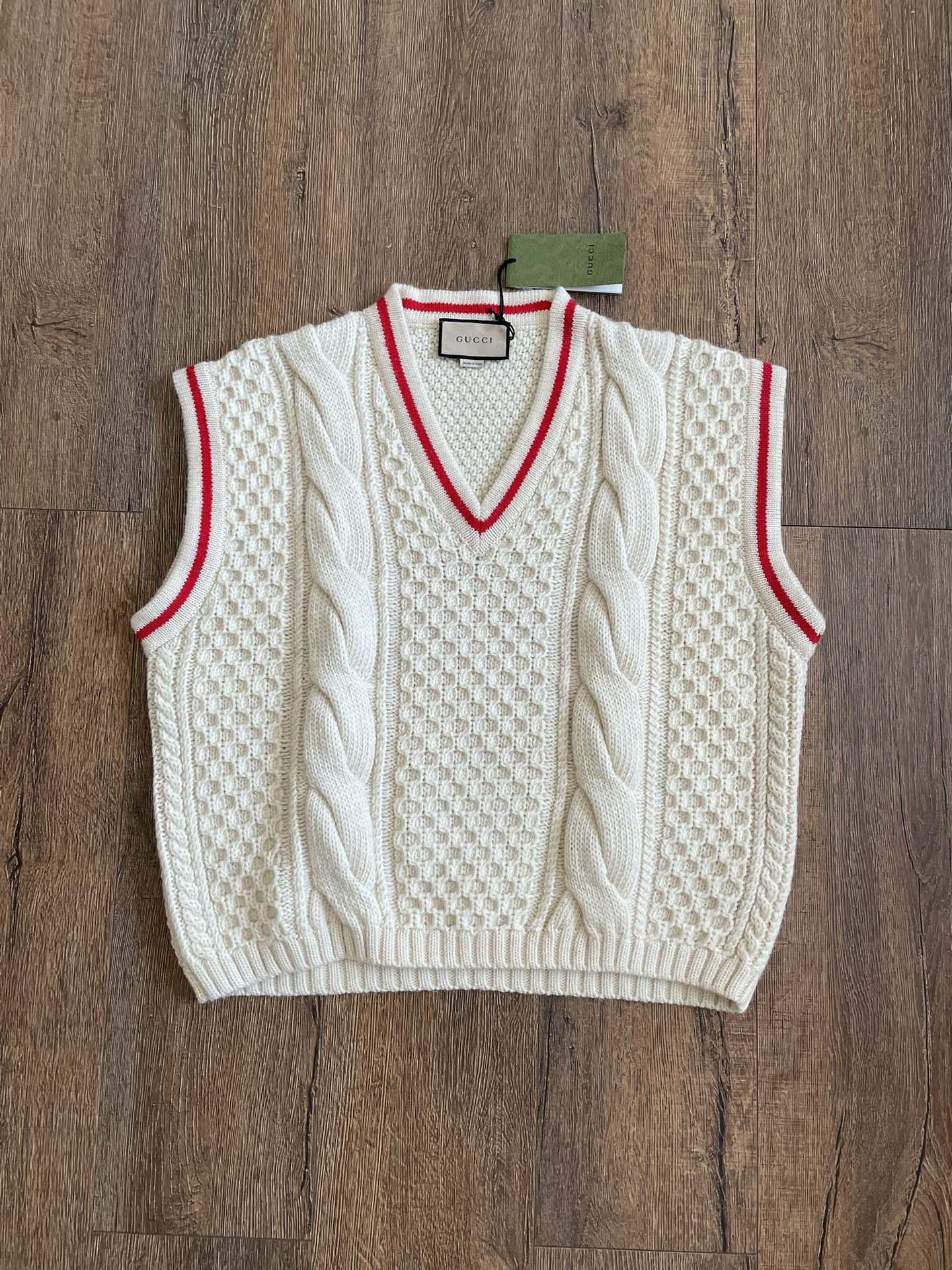 Gucci Striped V-neck Wool Vest