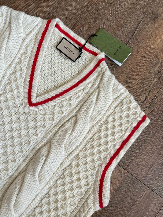 Gucci Striped V-neck Wool Vest