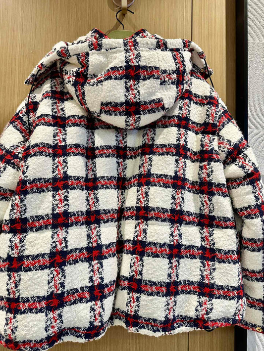 Gucci Plaid Cotton Jacket Hat Can Be Disassembled