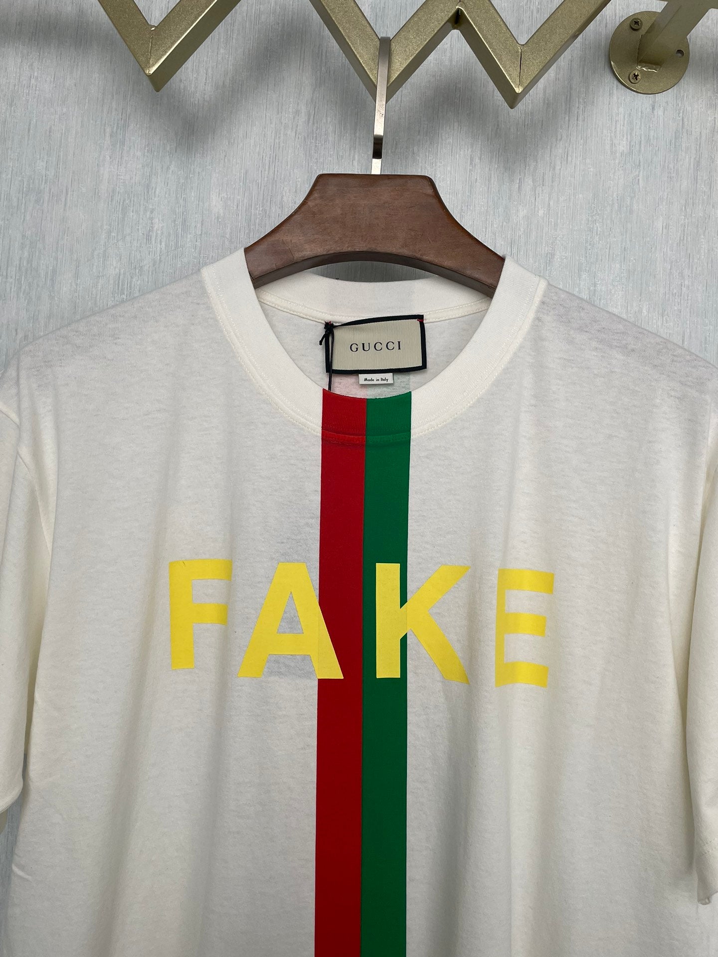 Gucci Letter Striped Printed Round Neck Short Sleeved T-shirt