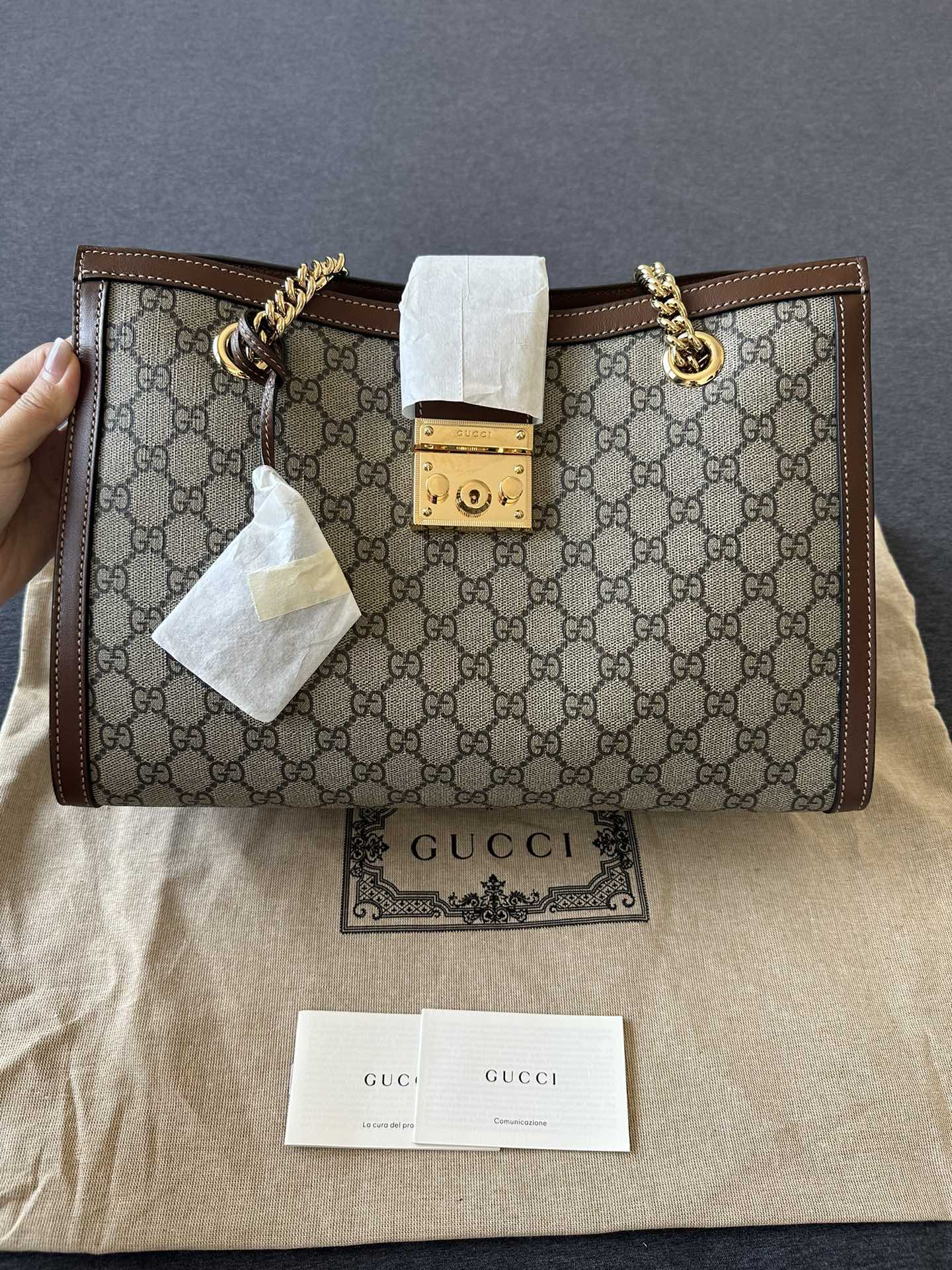 Gucci Padlock Metal Lock Tote Bag Handbag Shoulder Bag