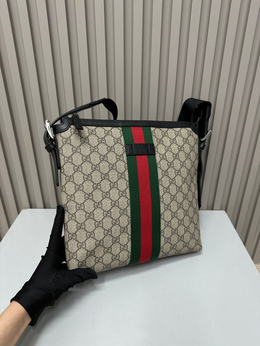 Gucci Supreme Striped Woven Belt Messenger Bag Shoulder Bag