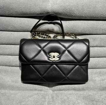 Chanel Black Diamond Patterned Shoulder Crossbody Bag