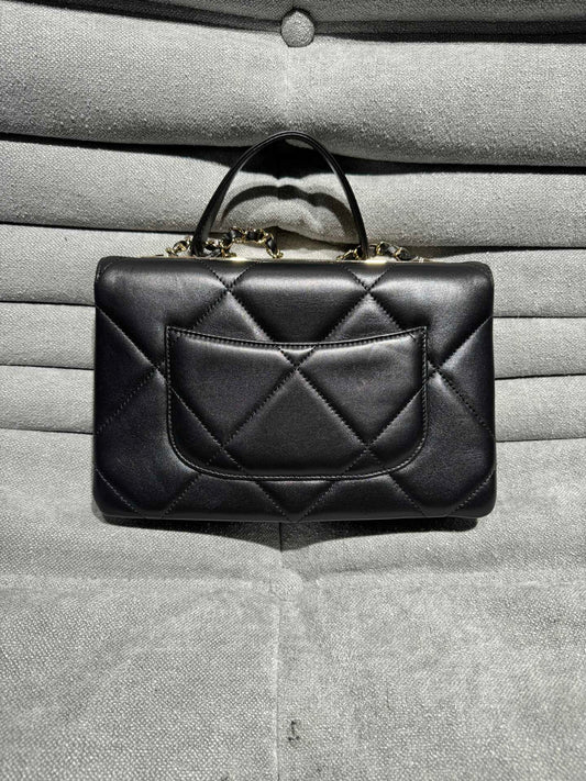 Chanel Black Diamond Patterned Shoulder Crossbody Bag