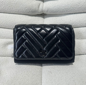 Chanel Black Quilted Inlaid Shoulder Bag Crossbody Bag