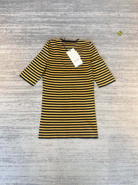 Gucci Women's Striped Short Sleeved Sweater