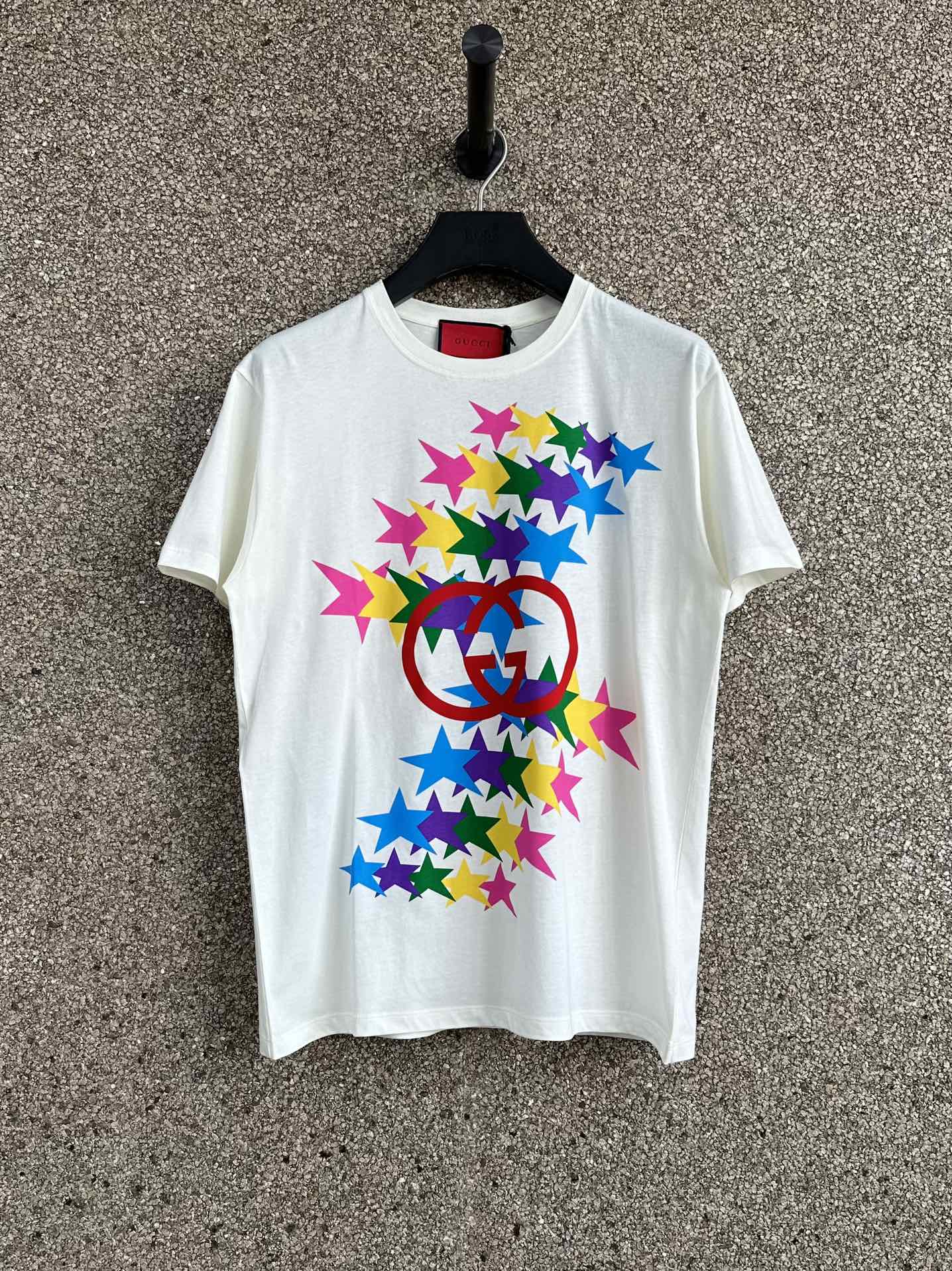 Gucci Colored Star Round Neck Printed T-shirt