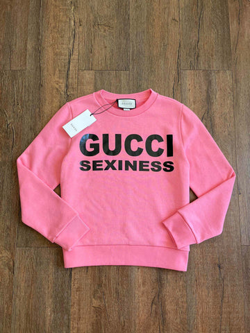 Gucci Printed Round Neck Pink Hoodie