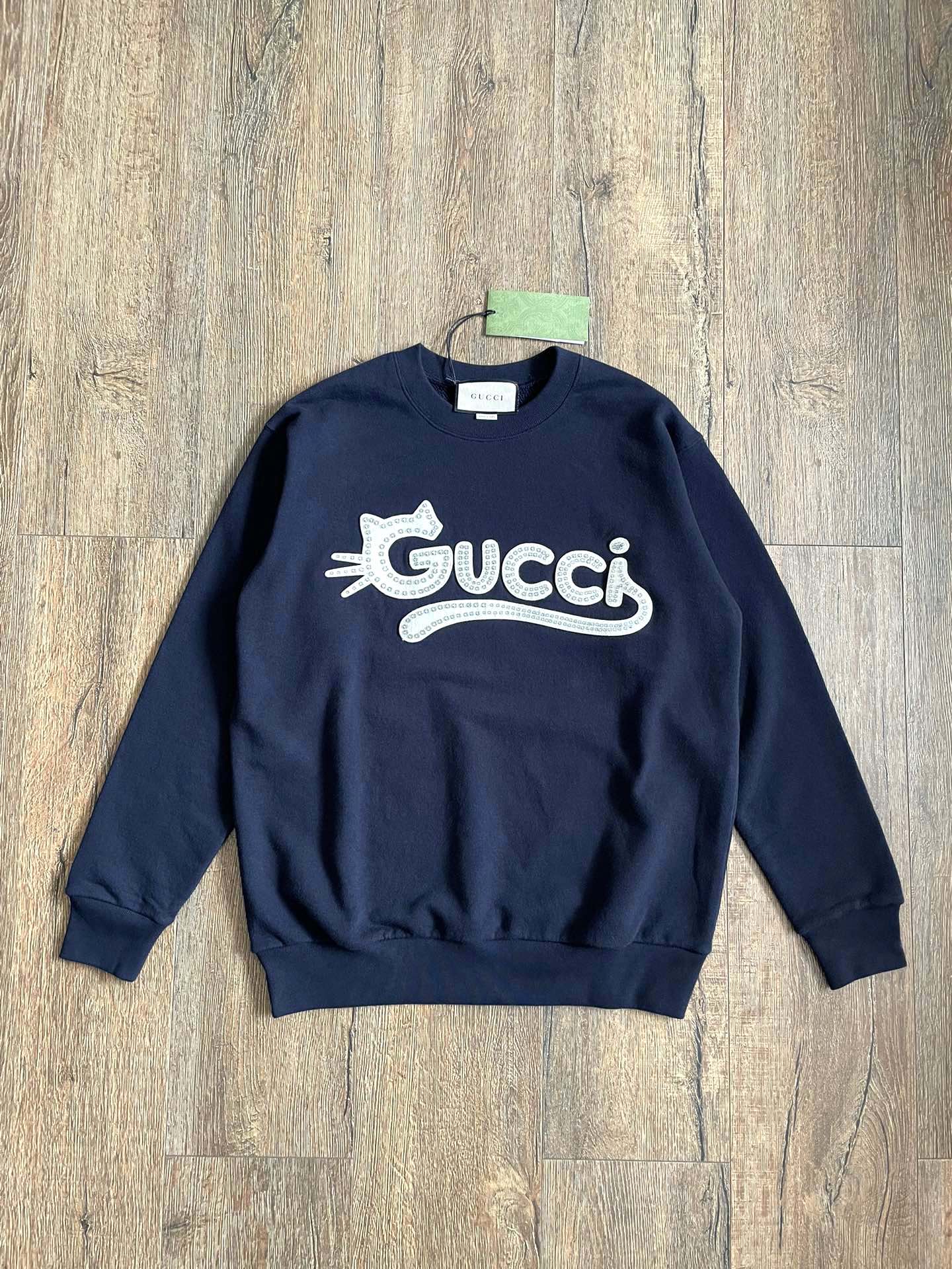 Gucci Letter Kitten Print Pullover Hoodie