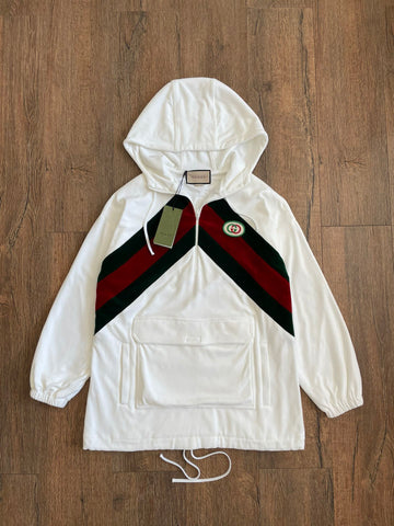 Gucci GG Velvet Striped Hooded Dress