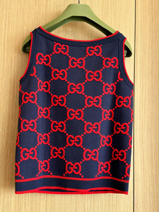 Gucci printed round neck sleeveless vest