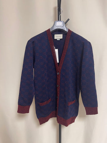 Gucci Supreme V-neck Knitted Cardigan