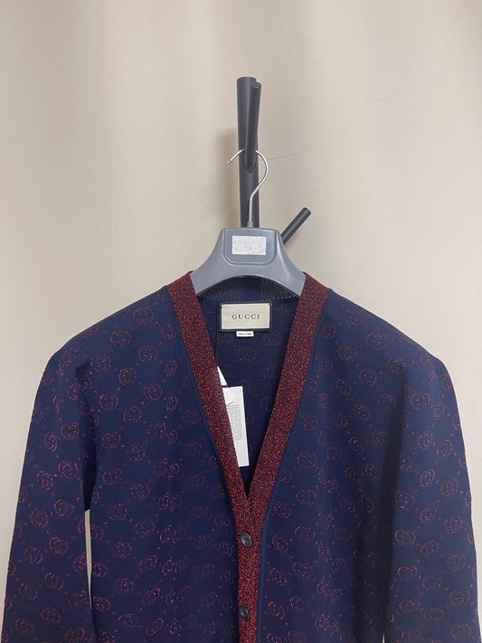 Gucci Supreme V-neck Knitted Cardigan