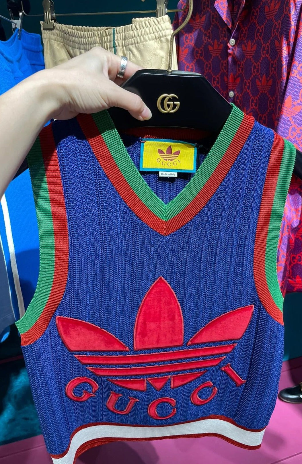 Gucci × Adidas Joint Letter Pattern Vest