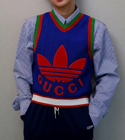 Gucci × Adidas Joint Letter Pattern Vest